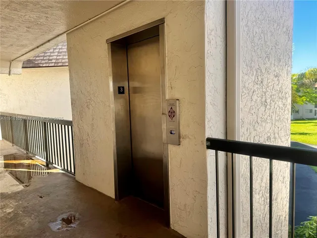 a view of a porch of a house