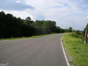 a view of a stadium that has a big yard