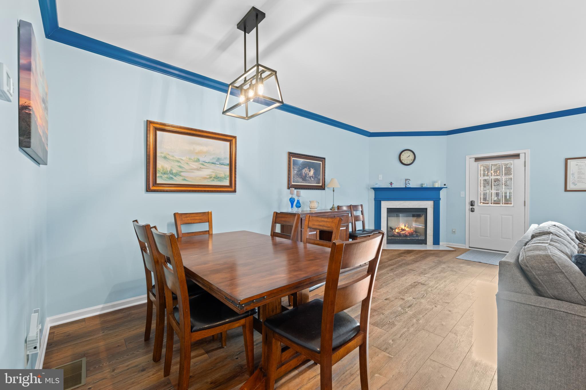 493 Buchanan Road Perkasie, PA 18944 - Photo 11 of 33 a view of a dining room with furniture a chandelier and wooden floor