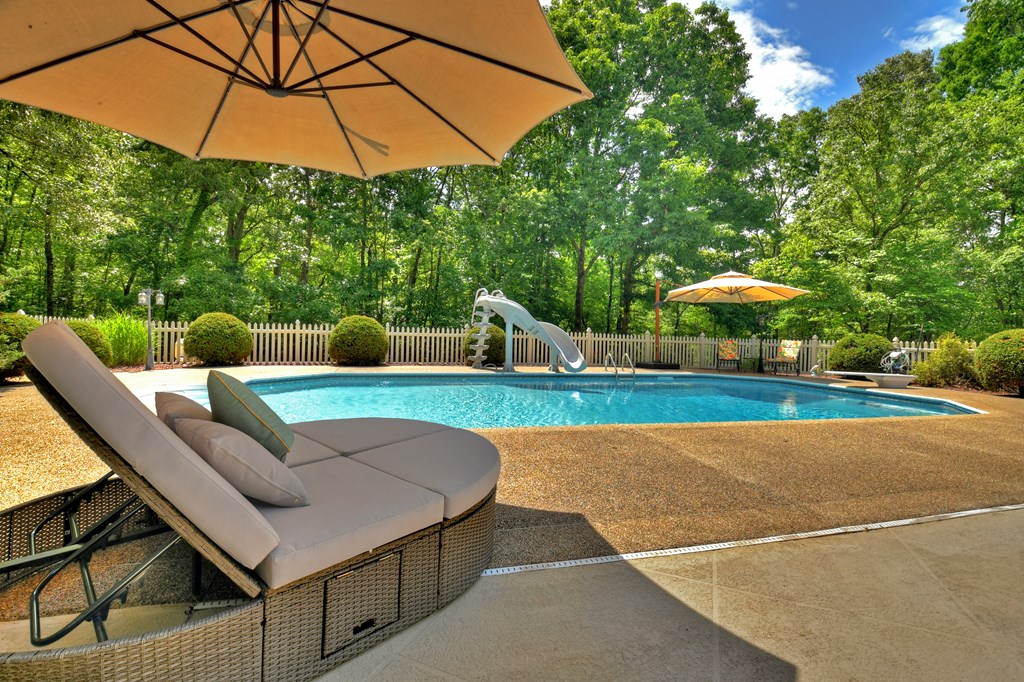 270 Stone Lane Blue Ridge, GA 30513 - Photo 35 of 70 a view of a backyard with furniture and a garden
