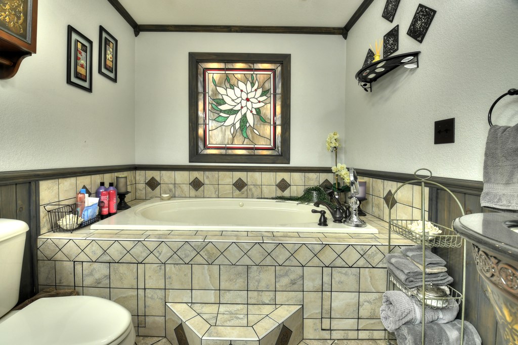 270 Stone Lane Blue Ridge, GA 30513 - Photo 49 of 70 a bathroom with a sink a toilet and a shower
