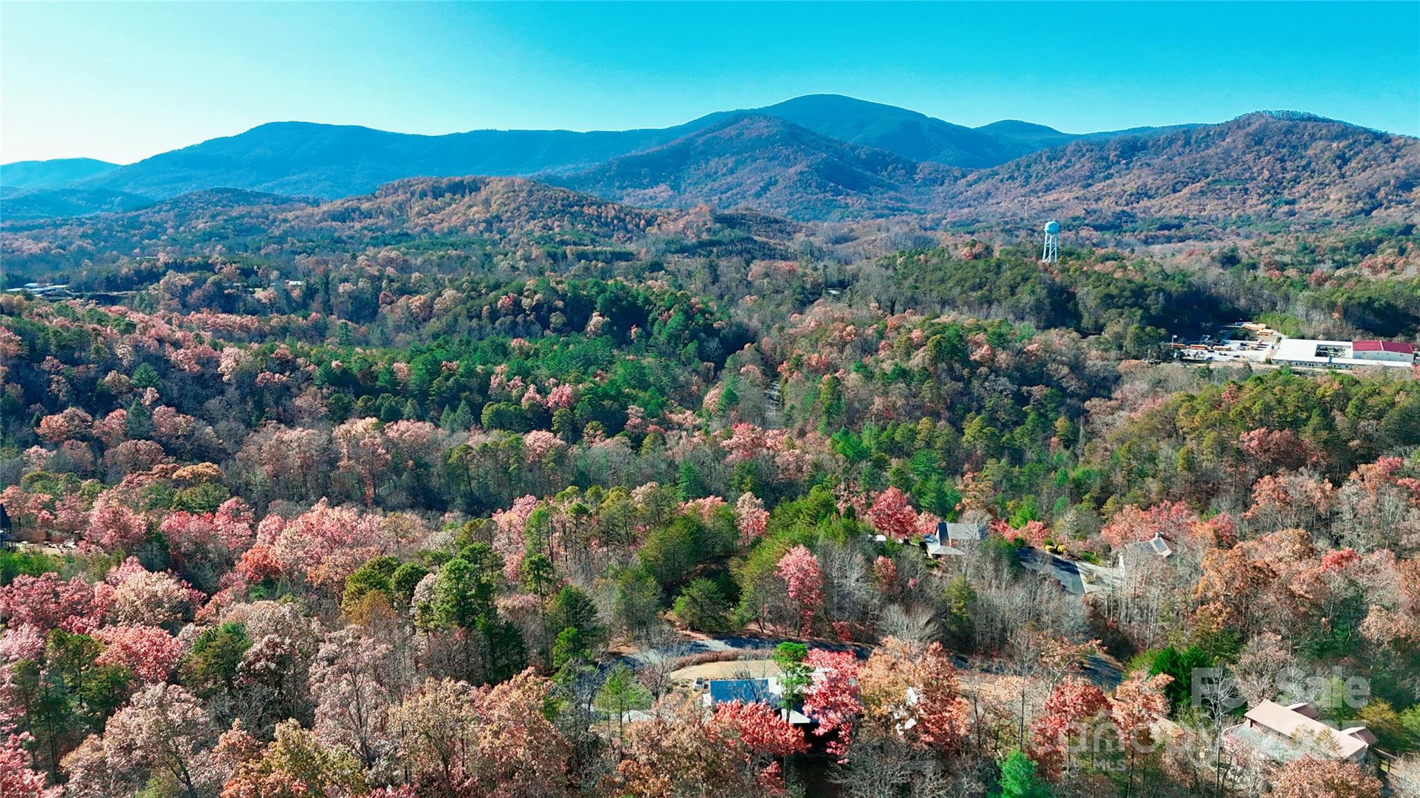301 Peaks Drive Lake Lure, NC 28746 - Photo 12 of 48 a view of a lush green hillside and a houses