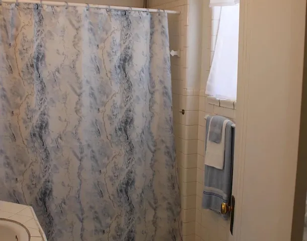 a view of a room with shelves