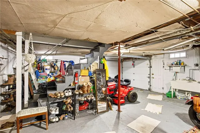 a view of a storage room with