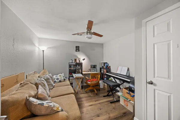a living room with furniture