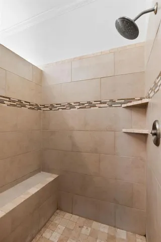 a bathroom with a shower