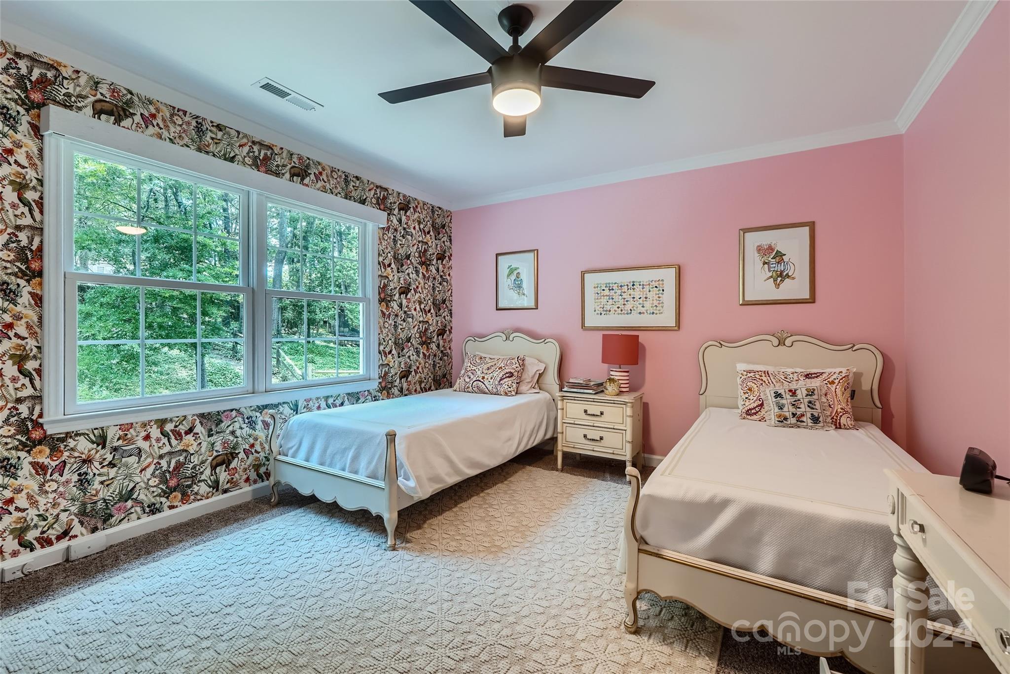 3910 Chevington Road Charlotte, NC 28226 - Photo 32 of 40 a bedroom with a bed and a large window