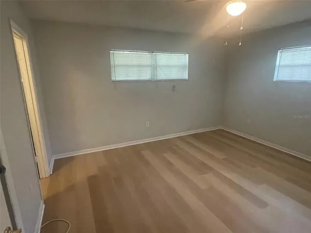 an empty room with a window