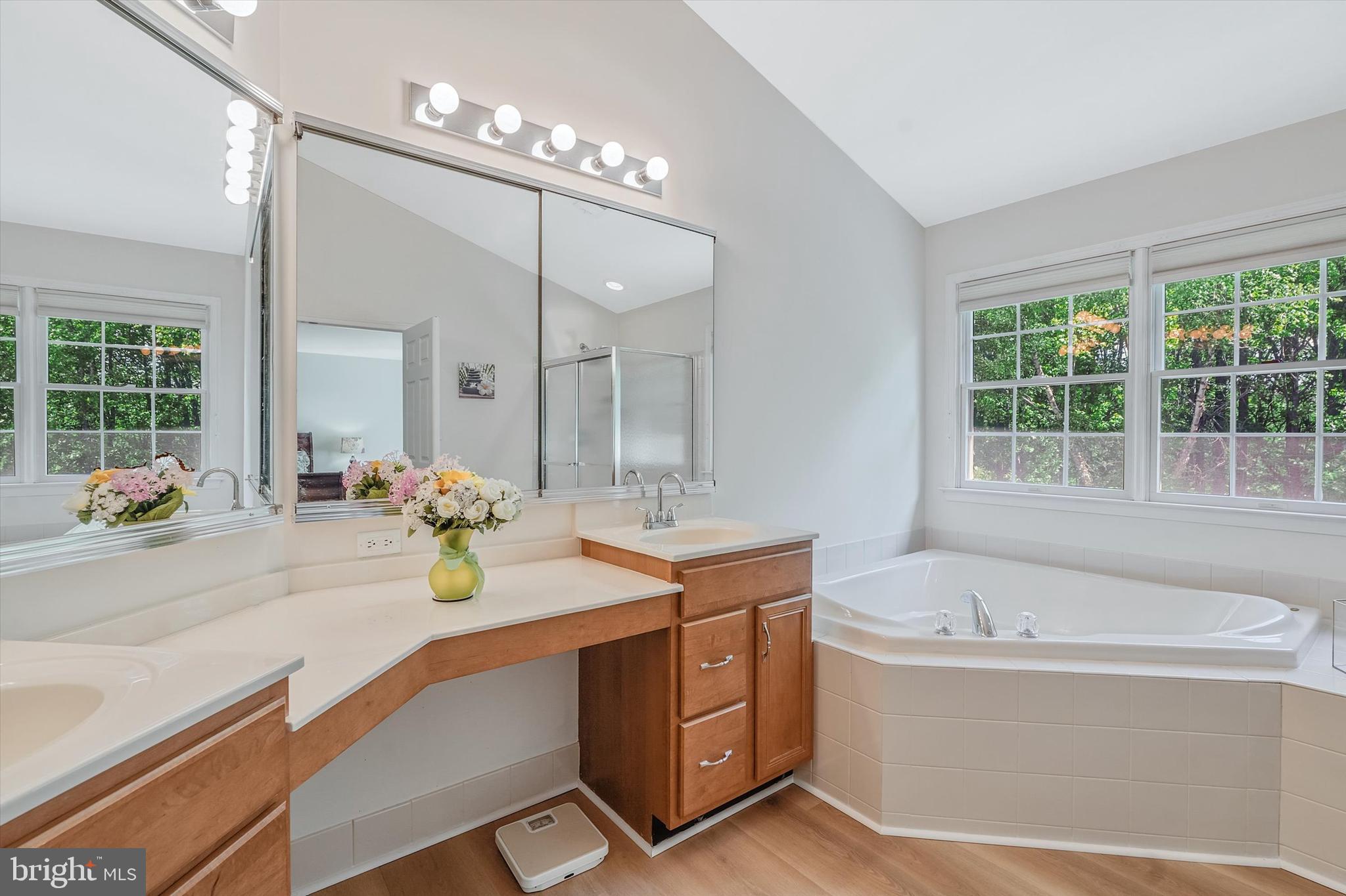 14 Devonshire Drive Princeton, NJ 08540 - Photo 21 of 36 a bathroom with a granite countertop sink mirror and a bathtub