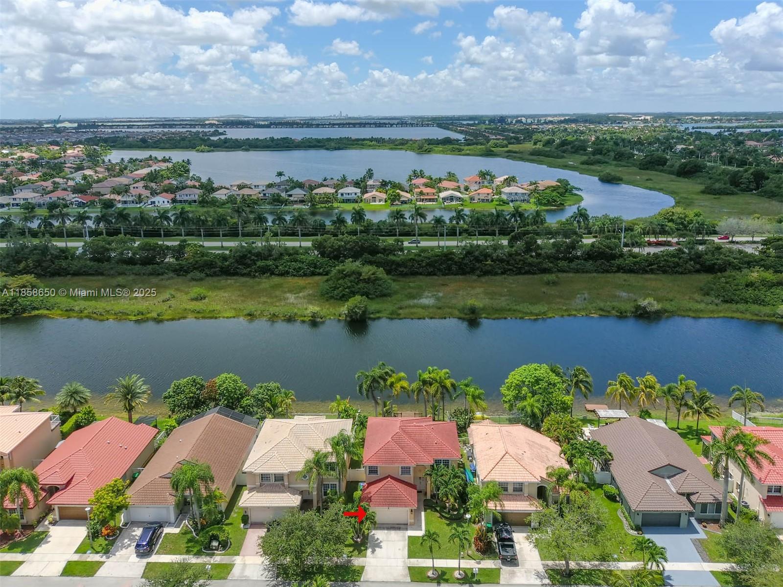 18196 Southwest 29th Street Miramar, FL 33029 - Photo 6 of 54 an aerial view of lake and residential houses with outdoor space and lake view