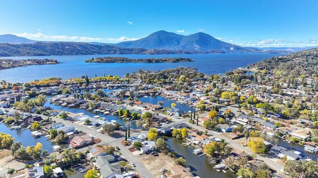 a view of lake and mountain