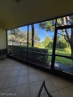 a view of a garage with storage
