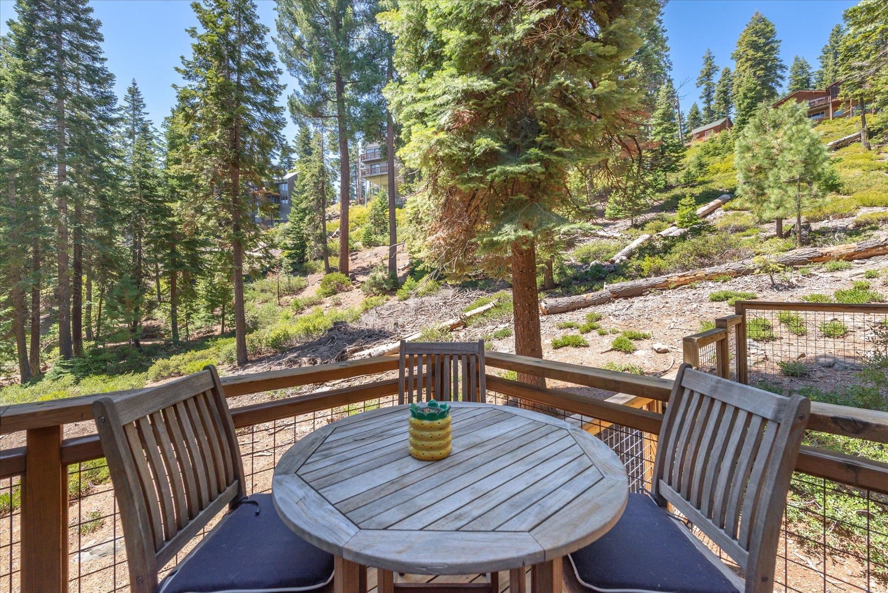 625 High Street Carnelian Bay, CA 96140 - Photo 17 of 22 a view of a chairs and table in the balcony