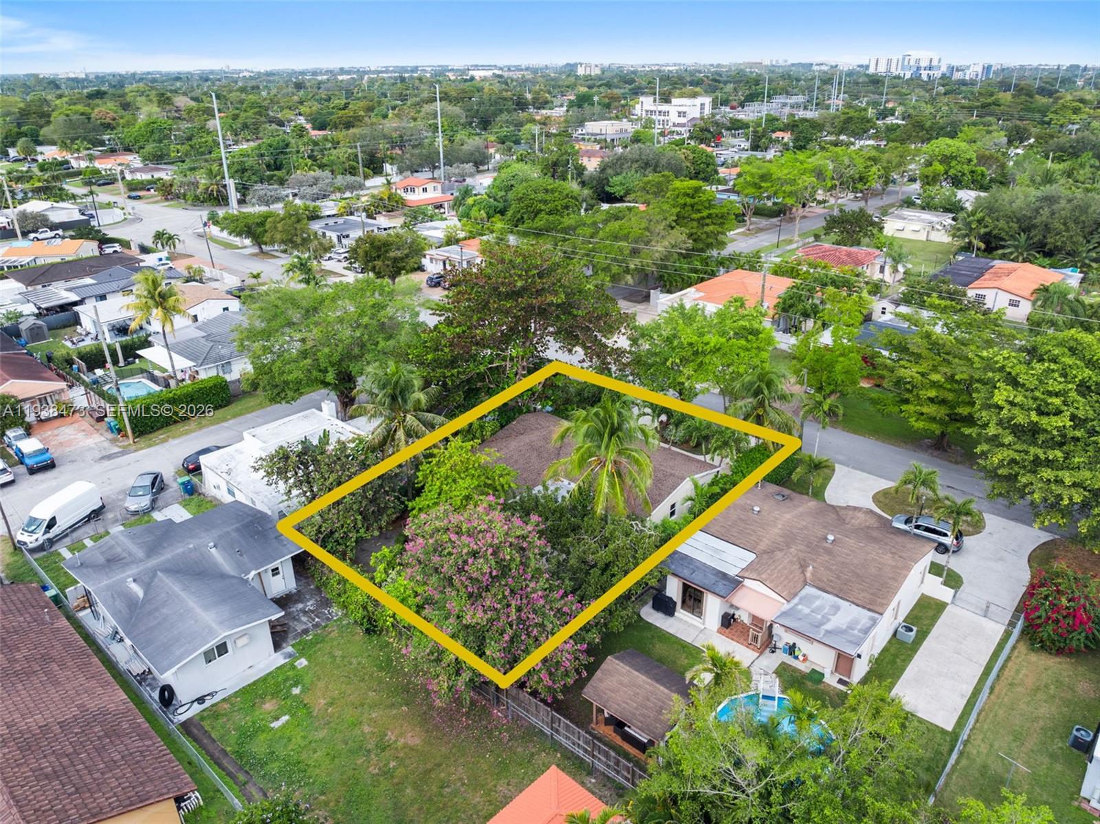 6086 Southwest 20th Street Miami, FL 33155 - Photo 31 of 35 an aerial view of a house with a garden