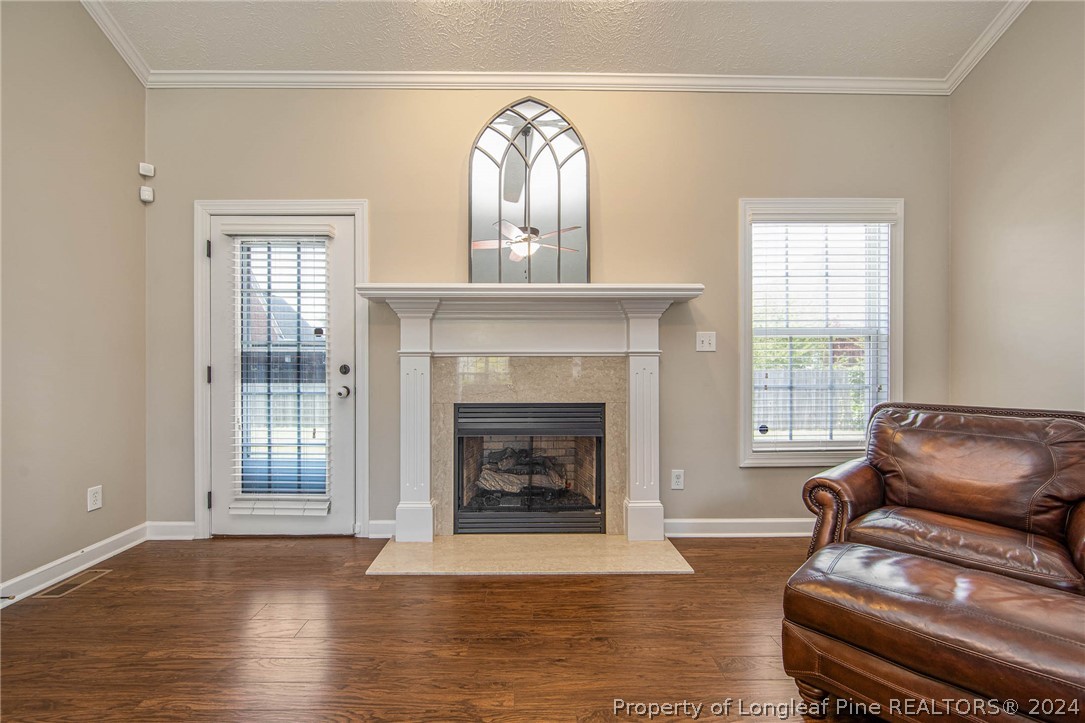 3304 Geyser Peak Road Fayetteville, NC 28306 - Photo 7 of 39 a living room with furniture and a fireplace