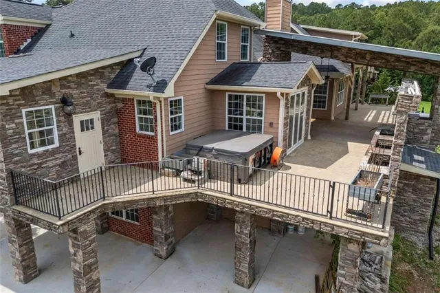 a view of a park with slide