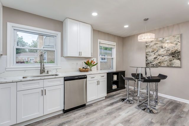 7500 Beckwith Road Morton Grove, IL 60053 - Photo 8 of 27 a kitchen with a sink cabinets and window