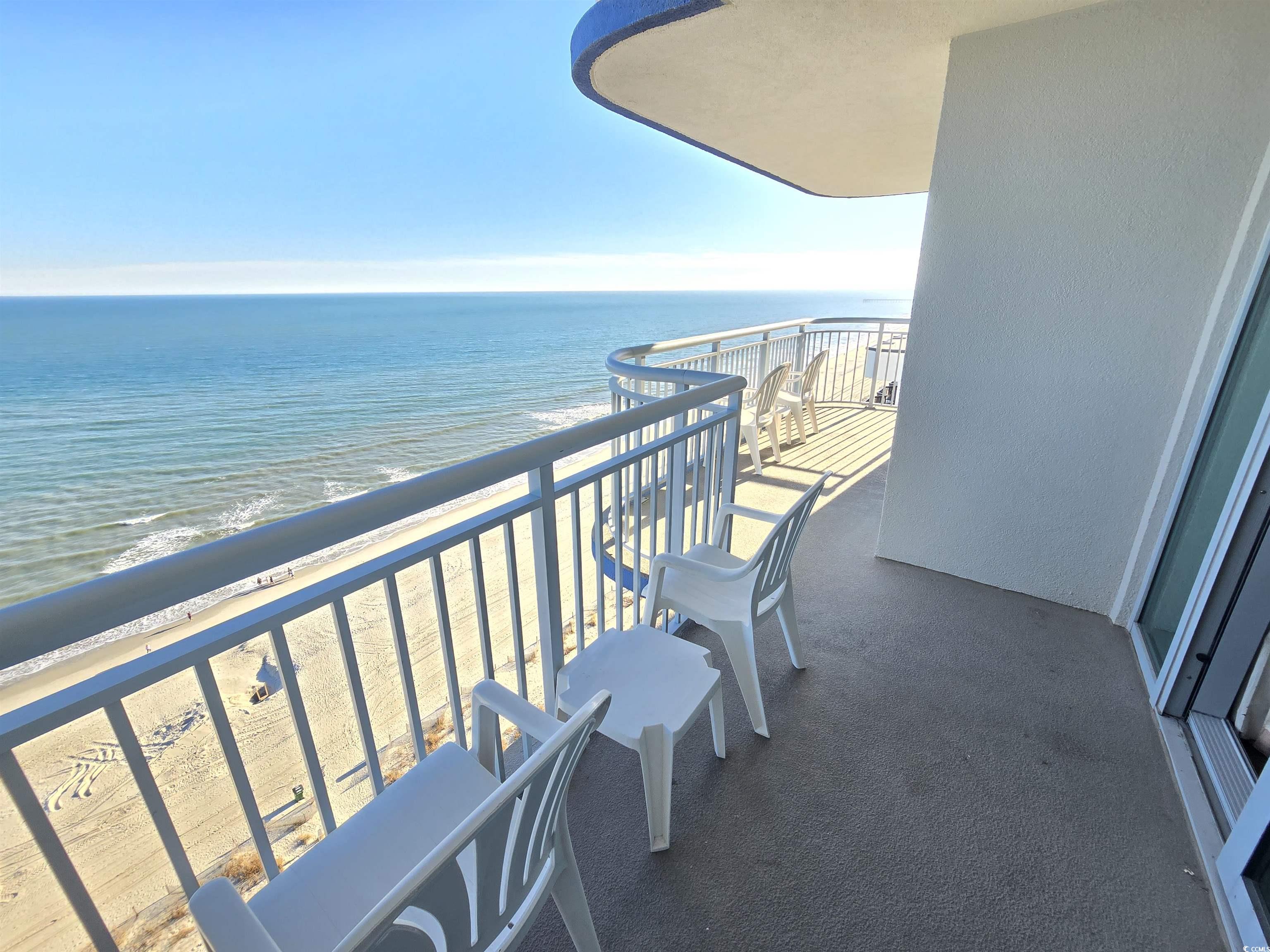 2007 South Ocean Boulevard, Unit 1607 Myrtle Beach, SC 29577 - Photo 14 of 31 Balcony with view of water and beach
