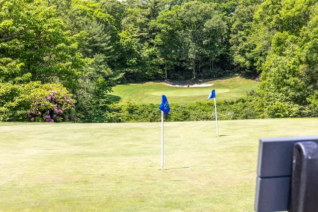 a kitchen with a refrigerator and a view of living room