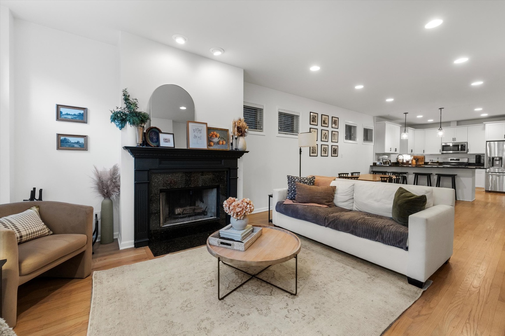 3531 North Reta Avenue, Unit 1 Chicago, IL 60657 - Photo 6 of 63 a living room with furniture and a fireplace