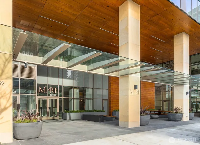 a front view of a building