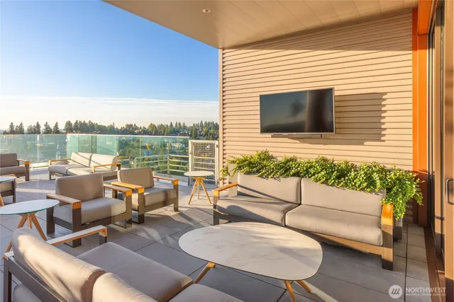 a outdoor living space with furniture