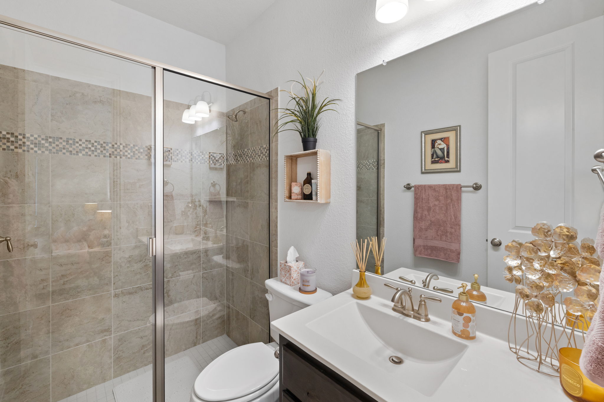3824 Ashbury Road Round Rock, TX 78681 - Photo 14 of 30 En Suite (Bedroom 1) with step-in shower