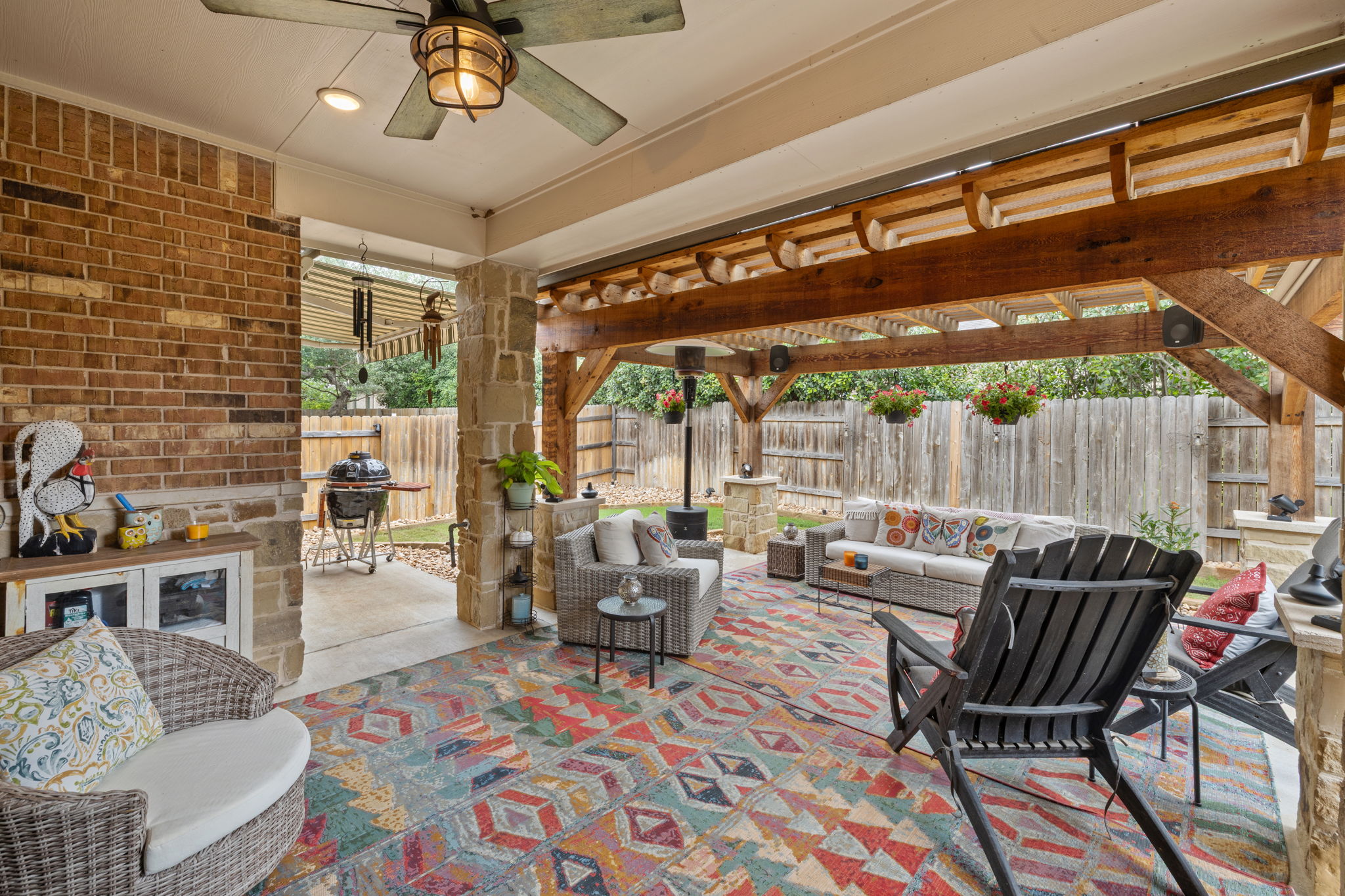 3824 Ashbury Road Round Rock, TX 78681 - Photo 24 of 30 Extended back patio with covered pergola and retractable awning