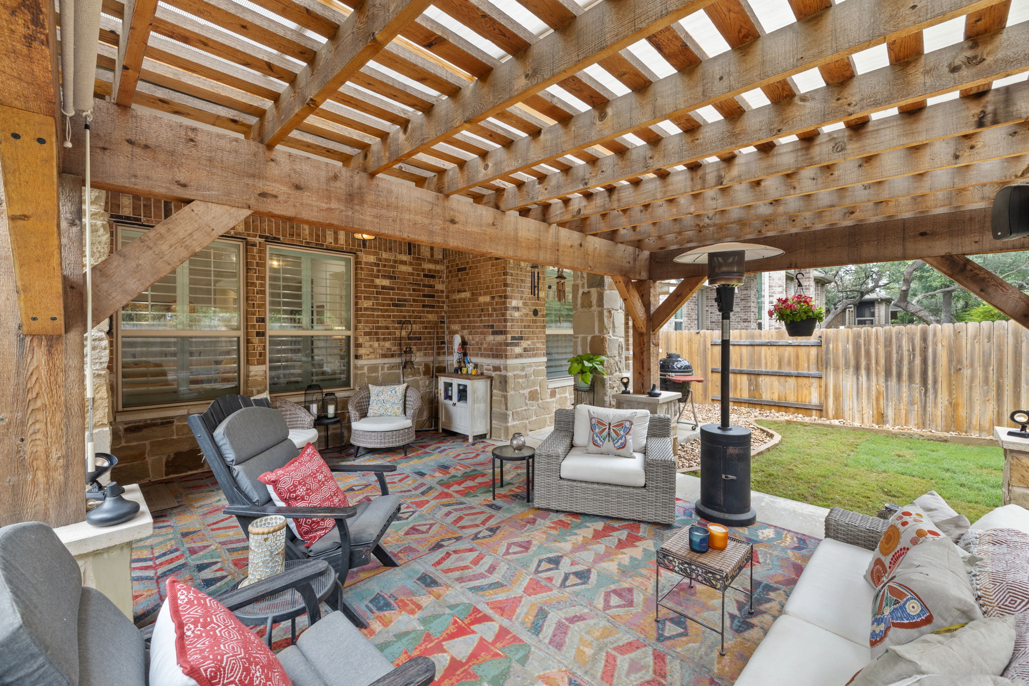 3824 Ashbury Road Round Rock, TX 78681 - Photo 27 of 30 Extended back patio with covered pergola, wired with speakers
