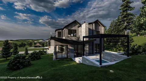 a view of house and garden