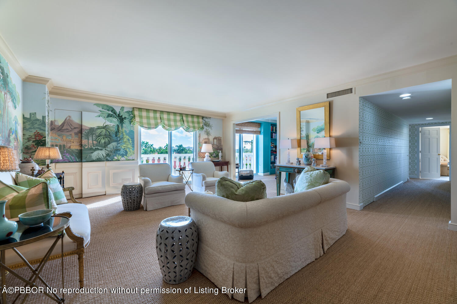 330 Cocoanut Row, Unit 5B Palm Beach, FL 33480 - Photo 2 of 32 a living room with furniture and a large window