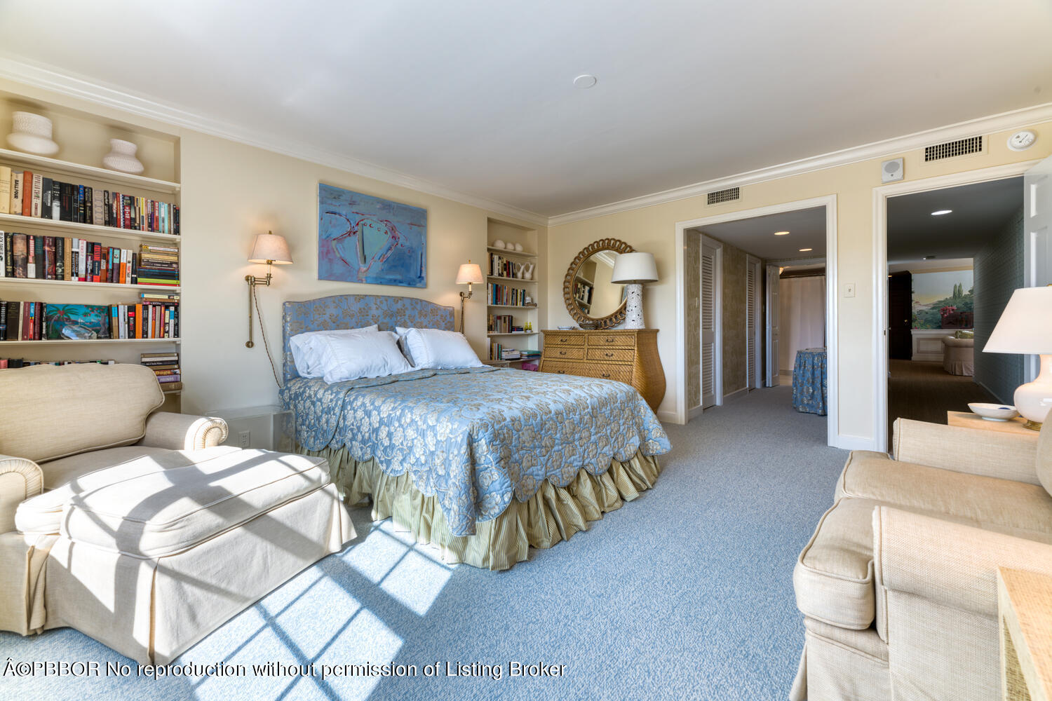 330 Cocoanut Row, Unit 5B Palm Beach, FL 33480 - Photo 15 of 32 a bedroom with a bed and a chandelier