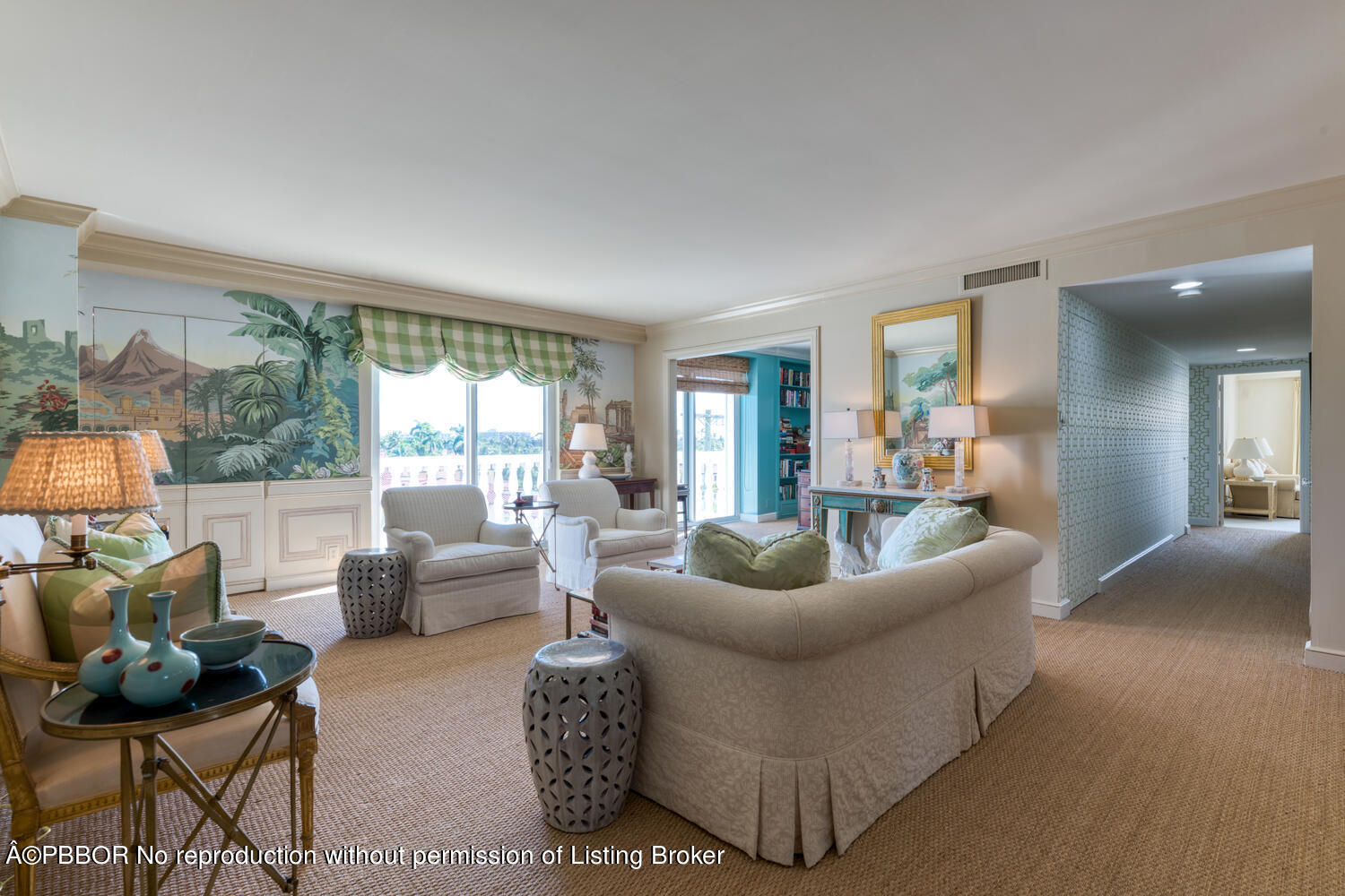 330 Cocoanut Row, Unit 5B Palm Beach, FL 33480 - Photo 27 of 32 a living room with furniture and a large window