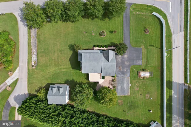 an aerial view of a house