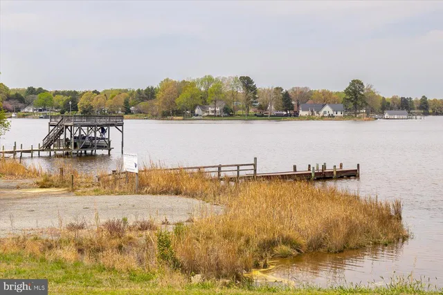 a view of a lake with houses