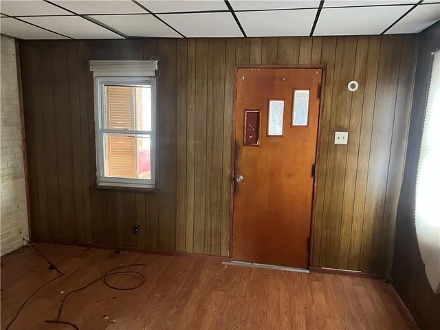 an empty room with windows