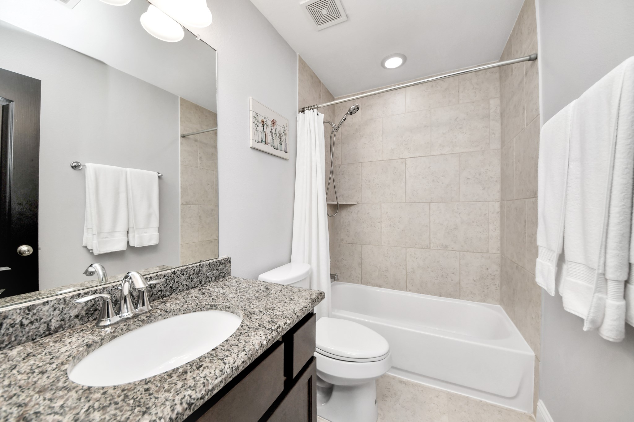 2811 Hadley Springs Lane Spring, TX 77386 - Photo 43 of 50 a bathroom with a granite countertop sink toilet and shower