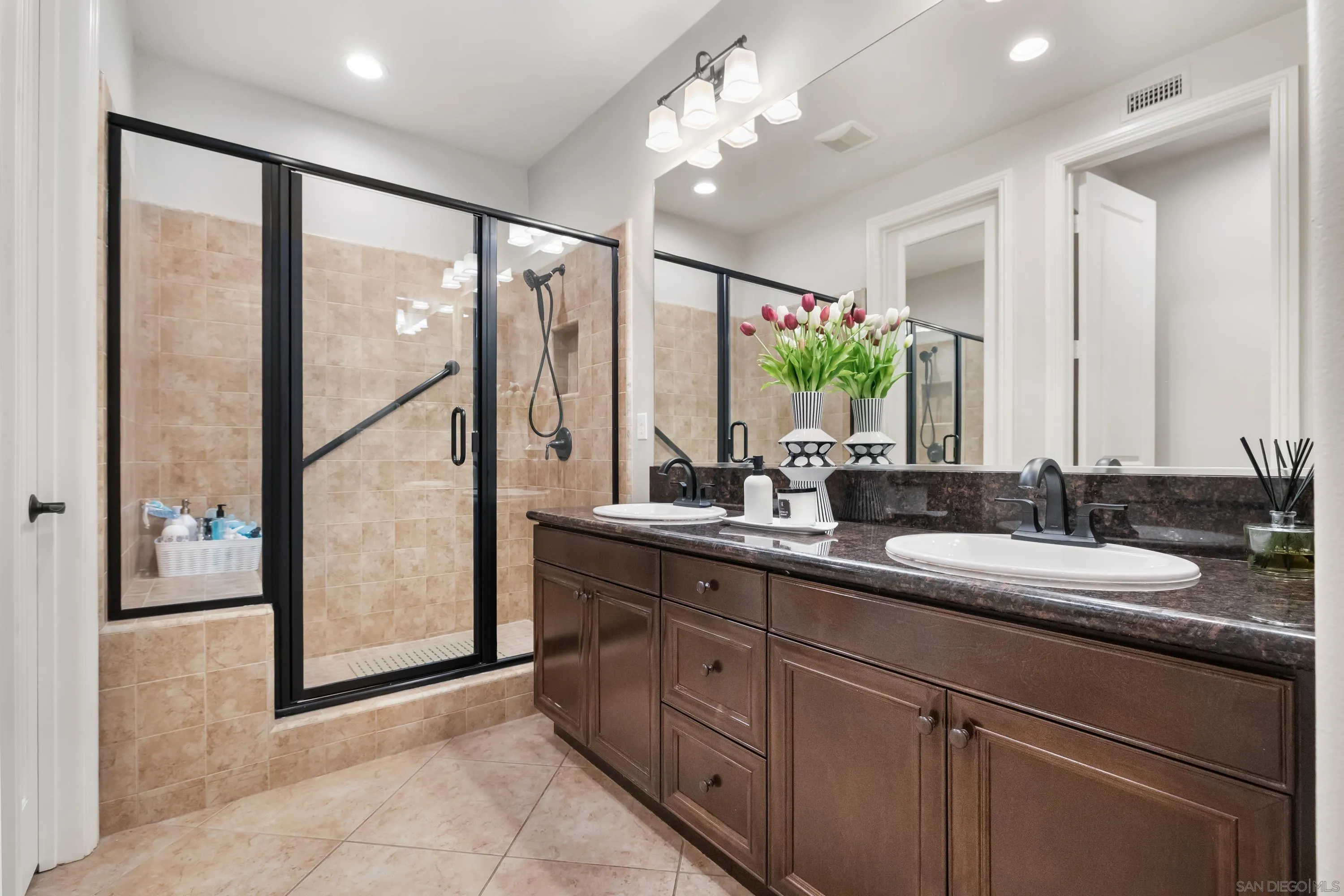 17848 Ralphs Ranch Road San Diego, CA 92127 - Photo 13 of 37 Ensuite bathroom for 1st floor suite. Walk in closet as well.