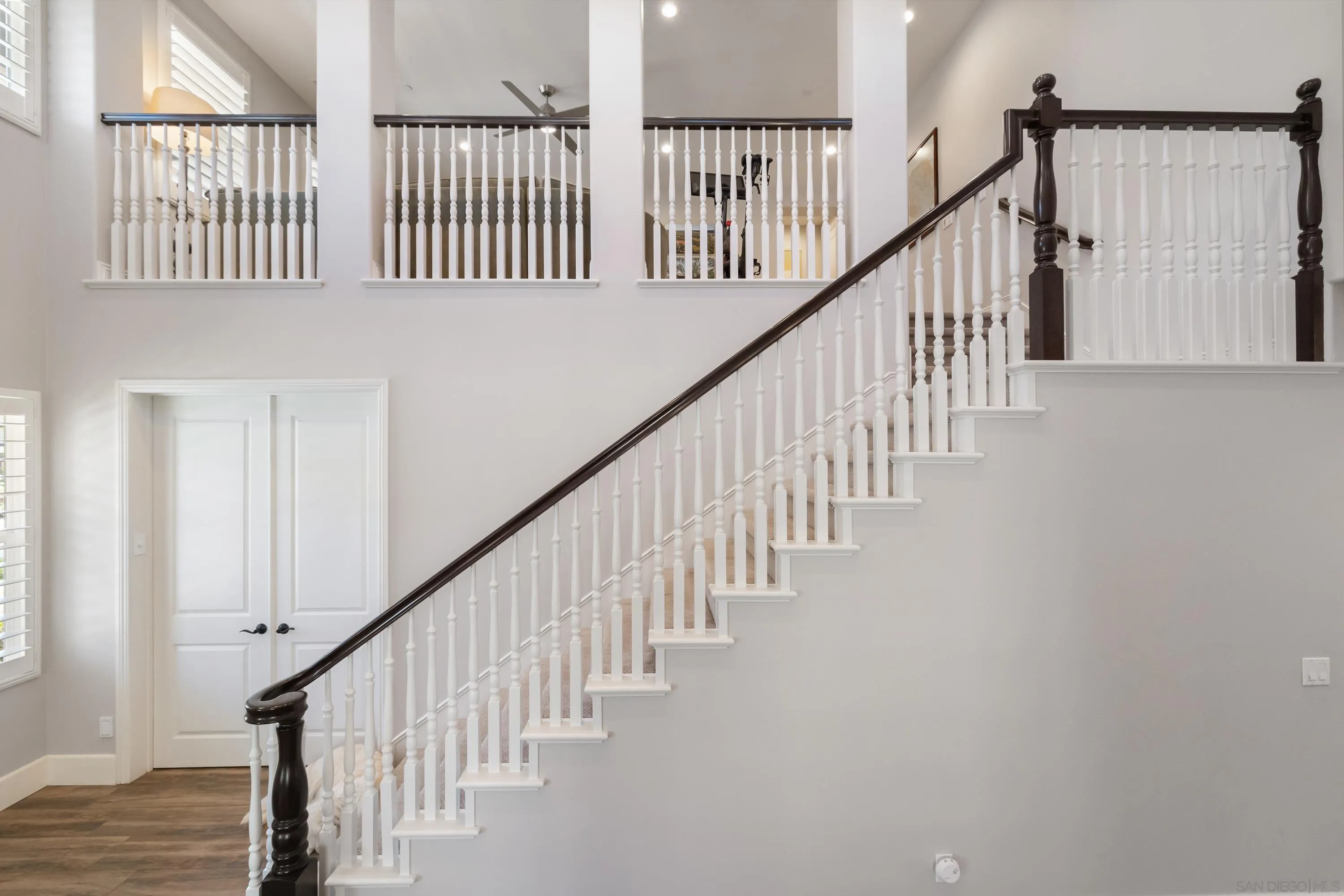 17848 Ralphs Ranch Road San Diego, CA 92127 - Photo 14 of 37 Stairs to second level with views to the loft