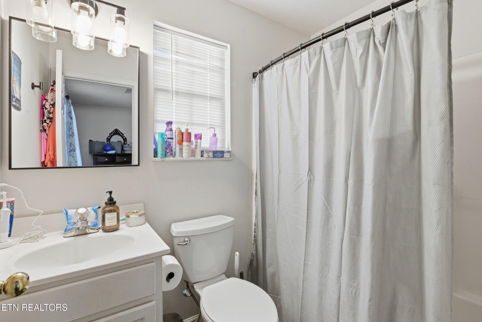 7712 Ralph Youmans Road Corryton, TN 37721 - Photo 15 of 33 a bathroom with a sink a toilet and a mirror