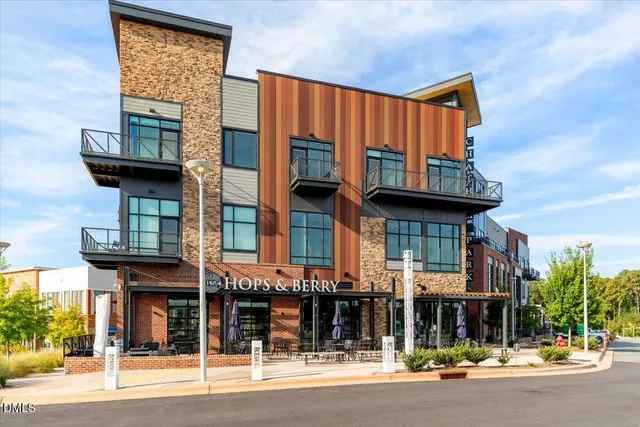 a front view of a building with street
