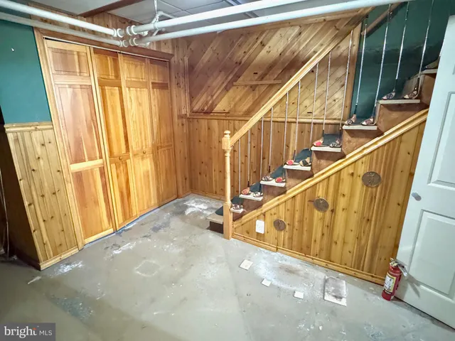 a view of hallway with stairs