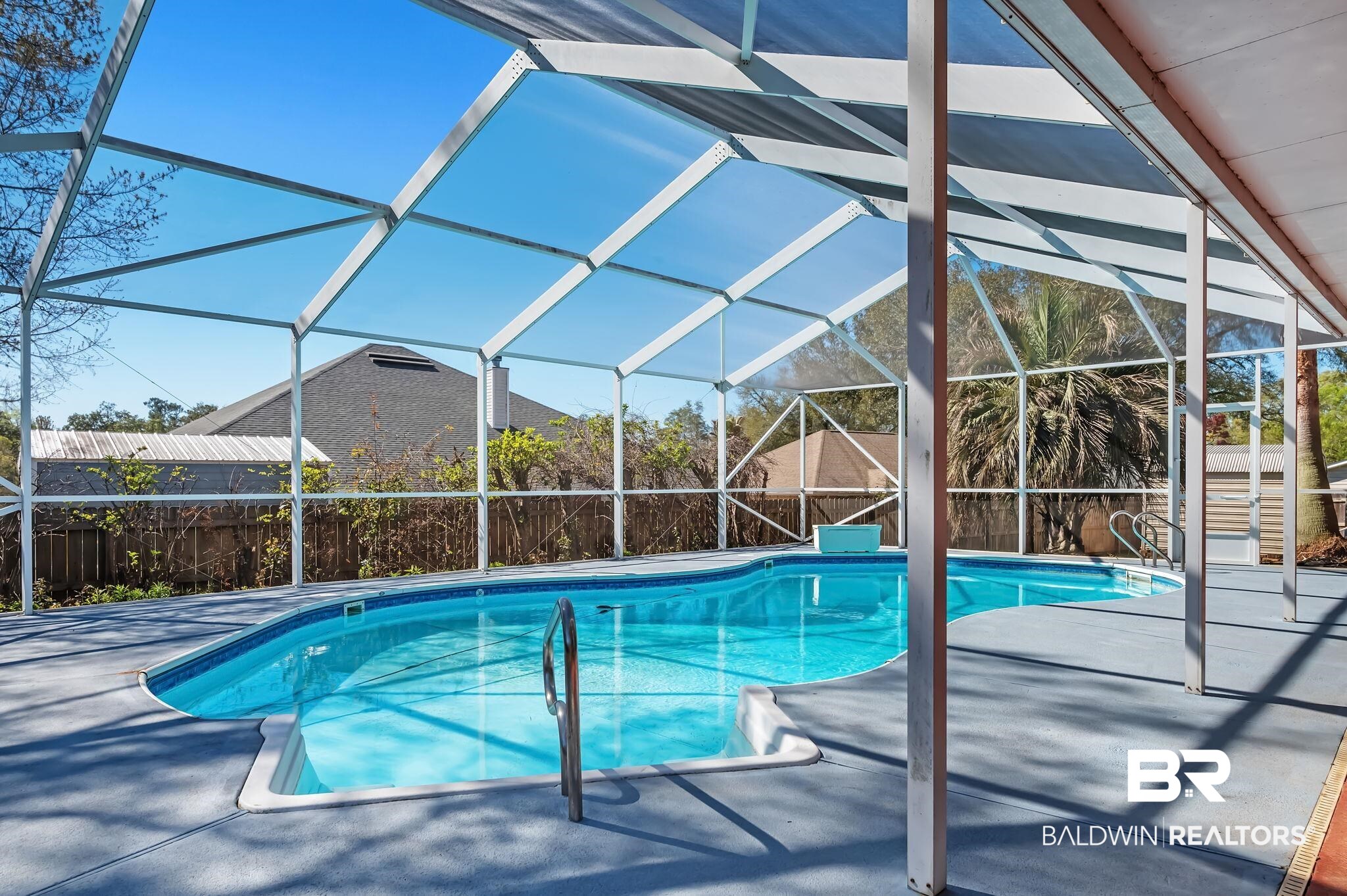 16444 Hamlet Lane Foley, AL 36535 - Photo 7 of 49 View of pool featuring fence, a lanai, a patio, and a fenced in pool