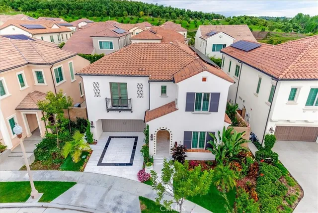 an aerial view of a house