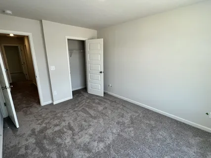 an empty room with closet