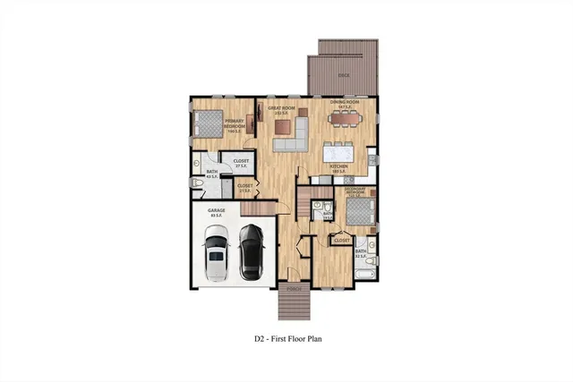 a backyard of a house with lots of green space and plants