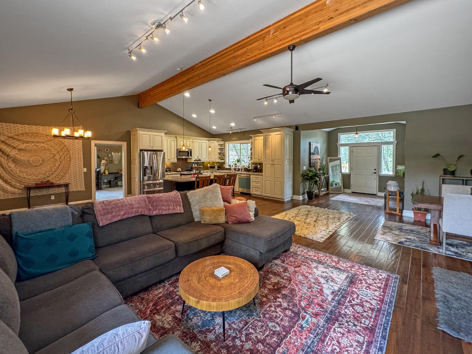 15655 Rough And Ready Highway Rough and Ready, CA 95975 - Photo 11 of 48 a living room with furniture a ceiling fan and a rug