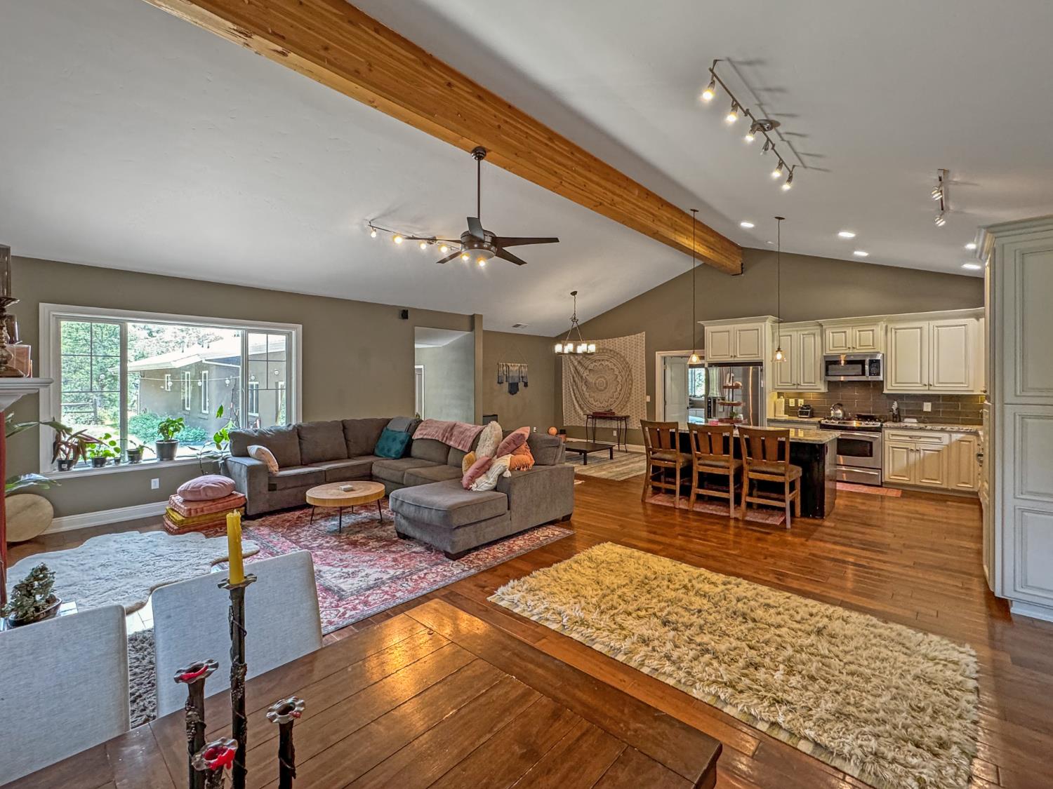 15655 Rough And Ready Highway Rough and Ready, CA 95975 - Photo 12 of 48 a living room with lots of furniture and view of kitchen