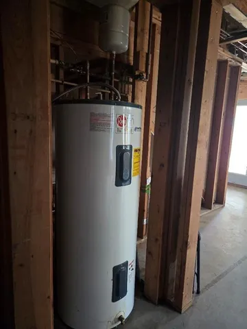 a close view of water heater room