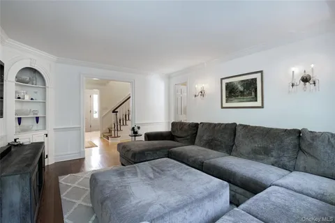 a view of a hallway with front door